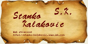 Stanko Kalaković vizit kartica